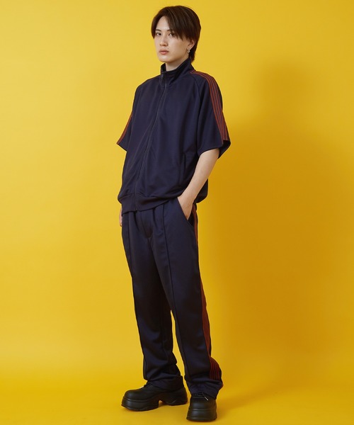 パーリーゲイツ セットアップ ジャージ ライン トラック イエロー ネイビー セール】【SIDEWAY STANCE】ライン ジャージ 半袖 トラック
