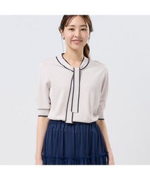 TOKYO SHIRTS | レディースニット ドライレーヨン 半袖ボウタイプルオーバー(ニット/セーター)