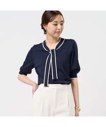 TOKYO SHIRTS | レディースニット ドライレーヨン 半袖ボウタイプルオーバー(ニット/セーター)