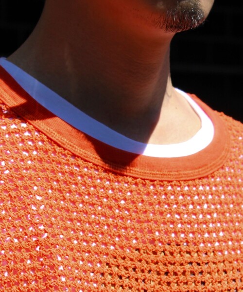 ARMY TWILL（アーミーツイル）の「【ARMY TWILL/アーミーツイル】Cotton Mesh Tee コットンメッシュTシャツ（Tシャツ/カットソー・メンズ・オレンジ/アイボリー/ブラック/ブルー・S/M/L）」の11枚目の写真