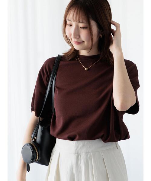 Te chichi TERRASSE（テチチテラス）の「【接触冷感】ボートネックドルマンニット（ニット/セーター・レディース・グリーン/ブラウン/オフホワイト/チャコールグレー・F）」の3枚目の写真