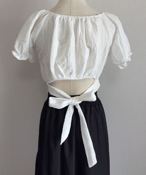 shoppinggo（ショッピングゴー）の「新作ブラウス風 バックリボン（シャツ/ブラウス・レディース・ホワイト/ブラック・M）」の20枚目の写真