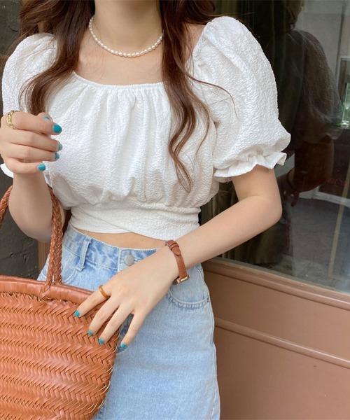 shoppinggo（ショッピングゴー）の「新作ブラウス風 バックリボン（シャツ/ブラウス・レディース・ホワイト/ブラック・M）」の3枚目の写真