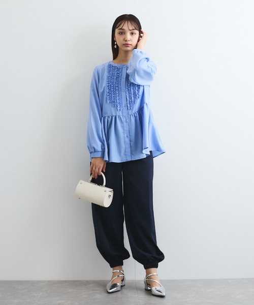 QUEENS COURT（クイーンズコート）の「サテンイージージョガーパンツ≪洗濯機で洗える≫（その他パンツ・レディース・ピンク/グリーン/ネイビー・M）」の14枚目の写真