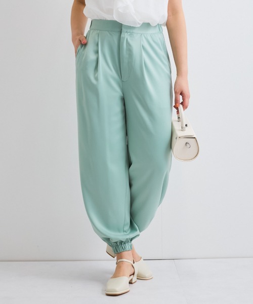 QUEENS COURT（クイーンズコート）の「サテンイージージョガーパンツ≪洗濯機で洗える≫（その他パンツ・レディース・ピンク/グリーン/ネイビー・M）」の4枚目の写真