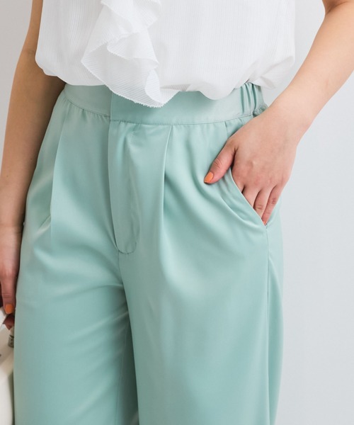 QUEENS COURT（クイーンズコート）の「サテンイージージョガーパンツ≪洗濯機で洗える≫（その他パンツ・レディース・ピンク/グリーン/ネイビー・M）」の8枚目の写真