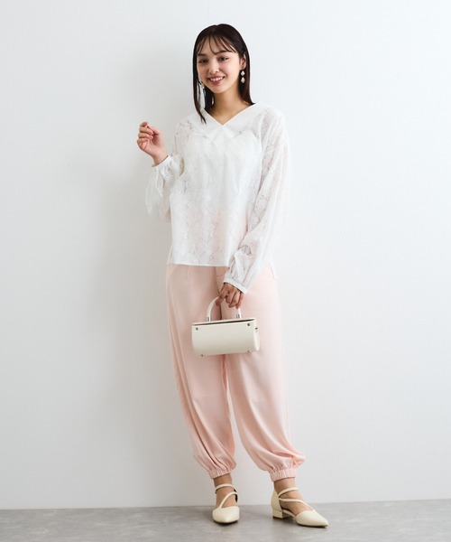 QUEENS COURT（クイーンズコート）の「サテンイージージョガーパンツ≪洗濯機で洗える≫（その他パンツ・レディース・ピンク/グリーン/ネイビー・M）」の19枚目の写真