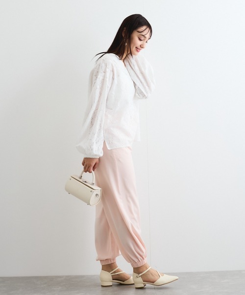 QUEENS COURT（クイーンズコート）の「サテンイージージョガーパンツ≪洗濯機で洗える≫（その他パンツ・レディース・ピンク/グリーン/ネイビー・M）」の20枚目の写真