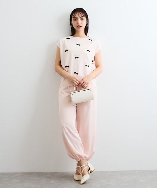 QUEENS COURT（クイーンズコート）の「サテンイージージョガーパンツ≪洗濯機で洗える≫（その他パンツ・レディース・ピンク/グリーン/ネイビー・M）」の21枚目の写真