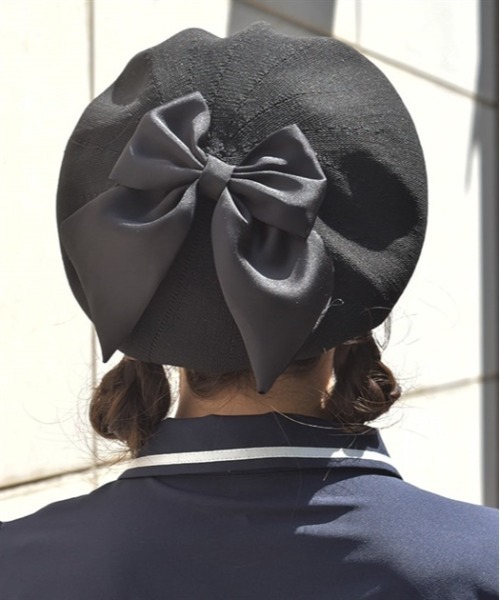 axes femme（アクシーズファム）の「リボンデザインサーモベレー（ハンチング/ベレー帽・レディース・ブラック/ベージュ/ホワイト・FREE）」の3枚目の写真