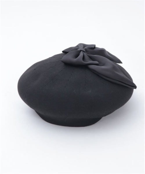 axes femme（アクシーズファム）の「リボンデザインサーモベレー（ハンチング/ベレー帽・レディース・ブラック/ベージュ/ホワイト・FREE）」の6枚目の写真