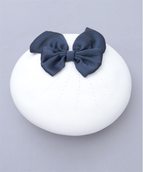 axes femme（アクシーズファム）の「リボンデザインサーモベレー（ハンチング/ベレー帽・レディース・ブラック/ベージュ/ホワイト・FREE）」の11枚目の写真