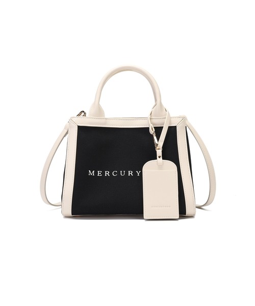 MERCURYDUO(マーキュリーデュオ)の「【MERCURYDUO/マーキュリーデュオ 】 軽量キャンバスロゴ 2wayトートバッグ(トートバッグ・レディース・ブラック×ホワイト/ホワイト×ブラック・FREE)」の6枚目の写真