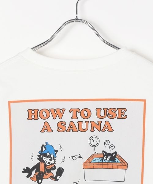 PAGEBOY（ページボーイ）の「【サウナボーイ×LIMMY CAT】サウナHOW TO Tシャツ《UNISEX》（Tシャツ/カットソー・レディース・オフホワイト/ブラック・MEDIUM/LARGE）」の8枚目の写真