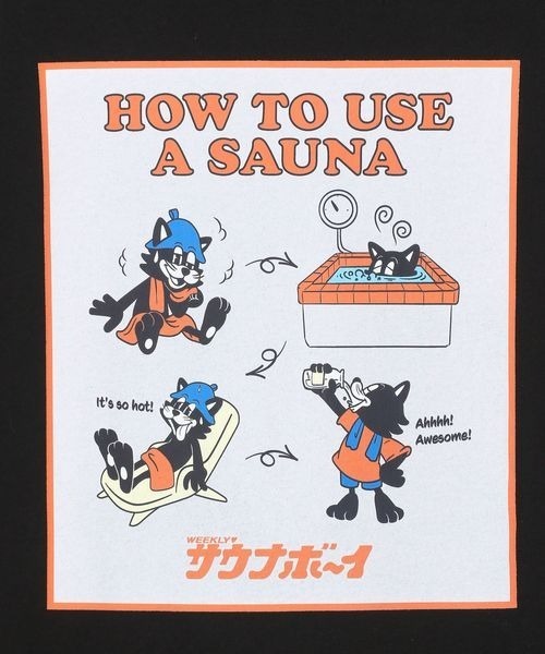 PAGEBOY（ページボーイ）の「【サウナボーイ×LIMMY CAT】サウナHOW TO Tシャツ《UNISEX》（Tシャツ/カットソー・レディース・オフホワイト/ブラック・MEDIUM/LARGE）」の13枚目の写真