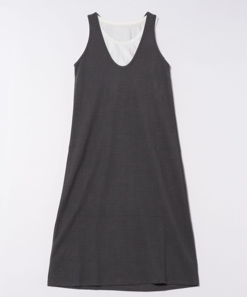 SUWDEE(スーディー)の「layered sleeveless long dress(ワンピース・レディース・ブラック/アイボリー/グレー・FREE)」の3枚目の写真