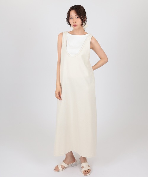 SUWDEE(スーディー)の「layered sleeveless long dress(ワンピース・レディース・ブラック/アイボリー/グレー・FREE)」の7枚目の写真
