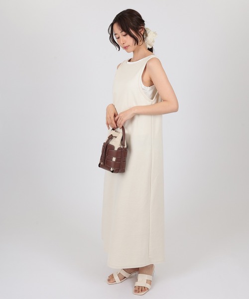 SUWDEE(スーディー)の「layered sleeveless long dress(ワンピース・レディース・ブラック/アイボリー/グレー・FREE)」の8枚目の写真
