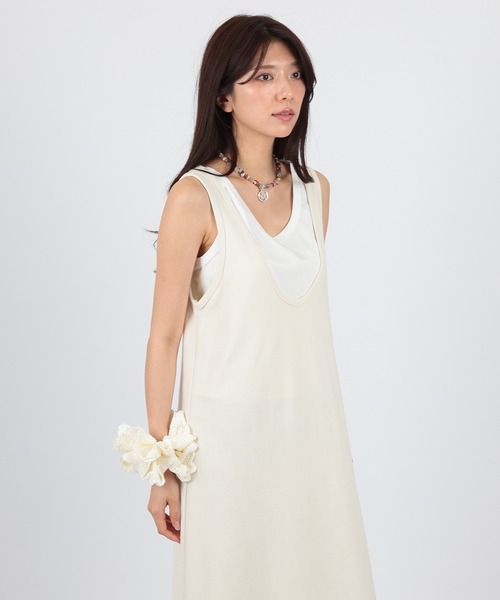 SUWDEE(スーディー)の「layered sleeveless long dress(ワンピース・レディース・ブラック/アイボリー/グレー・FREE)」の5枚目の写真