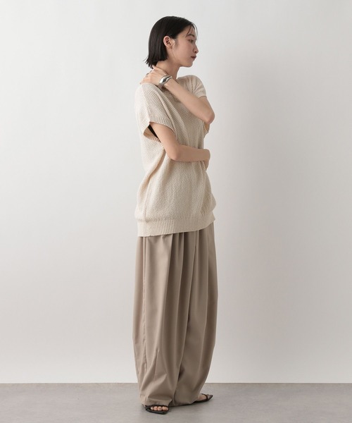 LOWRYS FARM（ローリーズファーム）の「2WAYカノコニットＳＳ　 492008（ニット/セーター・レディース・ブラック/アイボリー/グリーン系その他・FREE）」の8枚目の写真