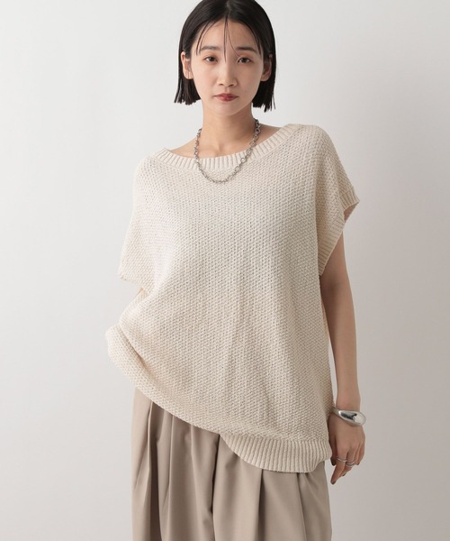 LOWRYS FARM（ローリーズファーム）の「2WAYカノコニットＳＳ　 492008（ニット/セーター・レディース・ブラック/アイボリー/グリーン系その他・FREE）」の7枚目の写真