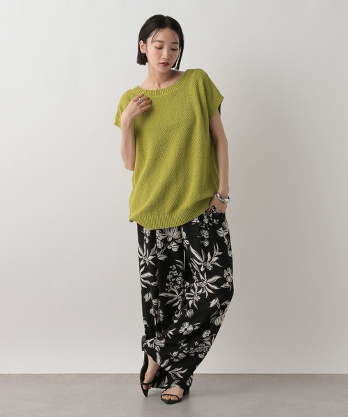 LOWRYS FARM（ローリーズファーム）の「2WAYカノコニットＳＳ　 492008（ニット/セーター・レディース・ブラック/アイボリー/グリーン系その他・FREE）」の4枚目の写真