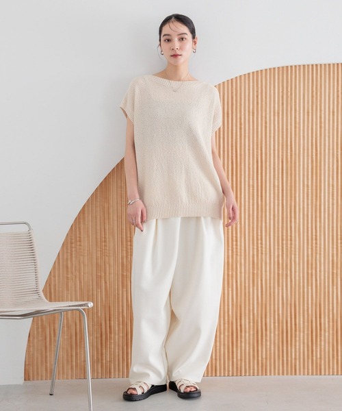 LOWRYS FARM（ローリーズファーム）の「2WAYカノコニットＳＳ　 492008（ニット/セーター・レディース・ブラック/アイボリー/グリーン系その他・FREE）」の16枚目の写真
