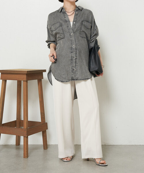 Jena【オールシーズン着れる】テンセルデニムシャツ Jena espace merveilleux｜【2サイズ展開/オールシーズン着れる