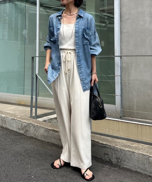 Jena espace merveilleux（ジェナ　エスパスメルヴェイユ）の「【累計販売数1万枚突破！/サラッと快適】テンセルデニムシャツ（シャツ/ブラウス・レディース・サックスブルー/グレー/ブルー・FREE/1）」の17枚目の写真