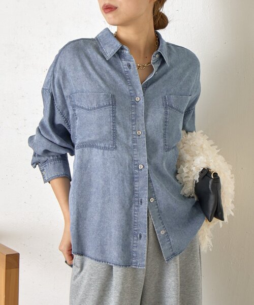 セール】【シリーズ累計販売枚数1万枚突破！】テンセルデニムシャツ