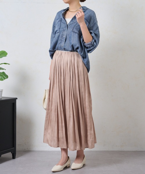 Jena espace merveilleux（ジェナ　エスパスメルヴェイユ）の「【累計販売数1万枚突破！/サラッと快適】テンセルデニムシャツ（シャツ/ブラウス・レディース・サックスブルー/グレー/ブルー・FREE/1）」の8枚目の写真