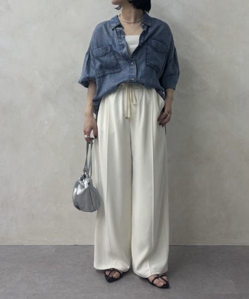 Jena espace merveilleux（ジェナ　エスパスメルヴェイユ）の「【累計販売数1万枚突破！/サラッと快適】テンセルデニムシャツ（シャツ/ブラウス・レディース・サックスブルー/グレー/ブルー・FREE/1）」の11枚目の写真