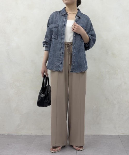 Jena espace merveilleux（ジェナ　エスパスメルヴェイユ）の「【累計販売数1万枚突破！/サラッと快適】テンセルデニムシャツ（シャツ/ブラウス・レディース・サックスブルー/グレー/ブルー・FREE/1）」の10枚目の写真