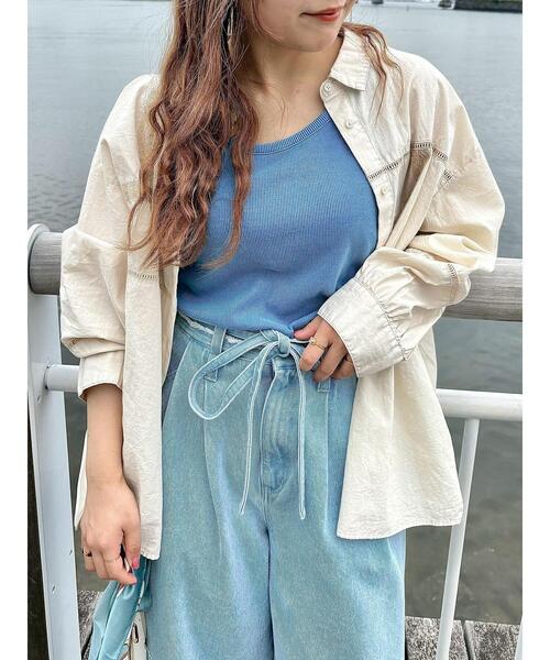 SM2(エスエムツー)の「ピグメント加工カップ付タンクトップ(Tシャツ/カットソー・レディース・クリーム/ブルー/レッド/ブラウン・F)」の7枚目の写真