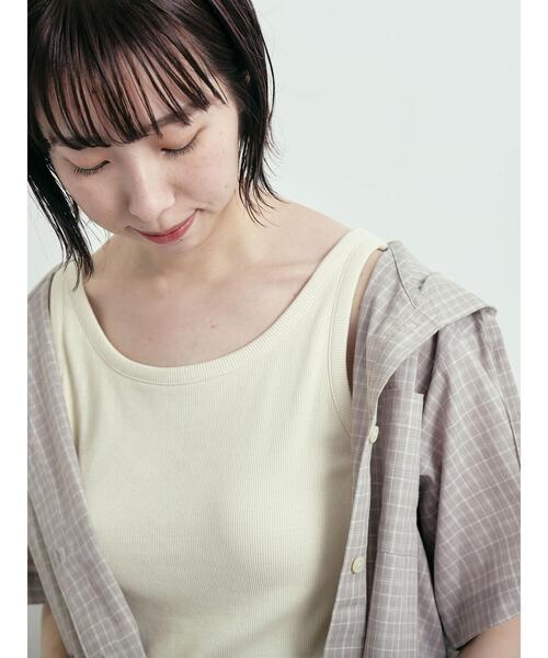 SM2(エスエムツー)の「ピグメント加工カップ付タンクトップ(Tシャツ/カットソー・レディース・クリーム/ブルー/レッド/ブラウン・F)」の6枚目の写真