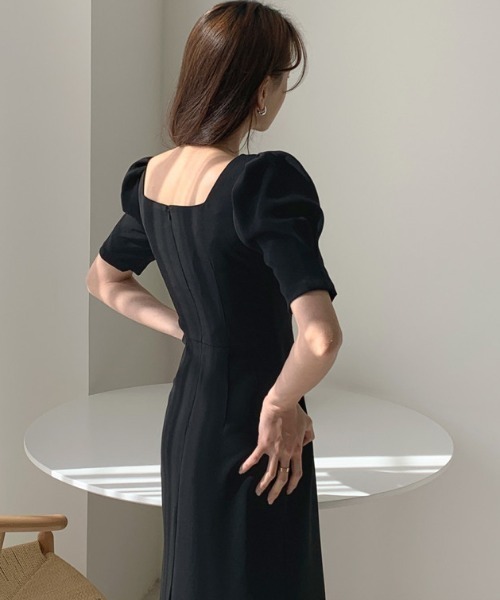 FREE STYLISTS（フリー スタイリスト）の「YUGA_YGMC　Square neck puff sleeve dress（ワンピース・レディース・ブラック・M/L）」の5枚目の写真