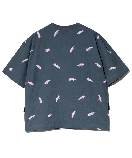 go slow caravan(ゴースローキャラバン)の「ストレッチサッカー 総柄プリント 半袖TEE(Tシャツ/カットソー・メンズ・ブラック/ネイビー/チャコールグレー・SMALL/MEDIUM/LARGE/X-LARGE)」の15枚目の写真