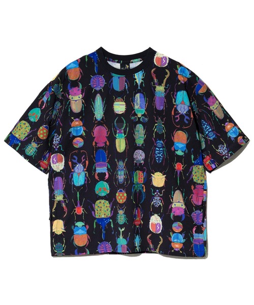 GO SLOW CARAVAN ゴースローキャラバン Tシャツ ストレッチサッカー総柄プリント半袖TEE ユニセックス ストレッチ 速乾 702581022025 ストレッチサッカー総柄プリントユーティリティーシャツ（シャツ