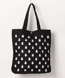 【miffy/ミッフィー】 A4サイズ対応 トートバッグ モノグラムフェイス サガラ刺繍