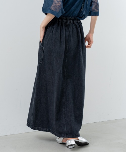 refinedworks(リファインドワークス)の「【refinedworks】美シルエット で魅せる デニムスカート(スカート・レディース・インディゴブルー/ブラック・FREE)」の5枚目の写真