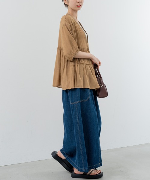 refinedworks(リファインドワークス)の「【refinedworks】美シルエット で魅せる デニムスカート(スカート・レディース・インディゴブルー/ブラック・FREE)」の8枚目の写真