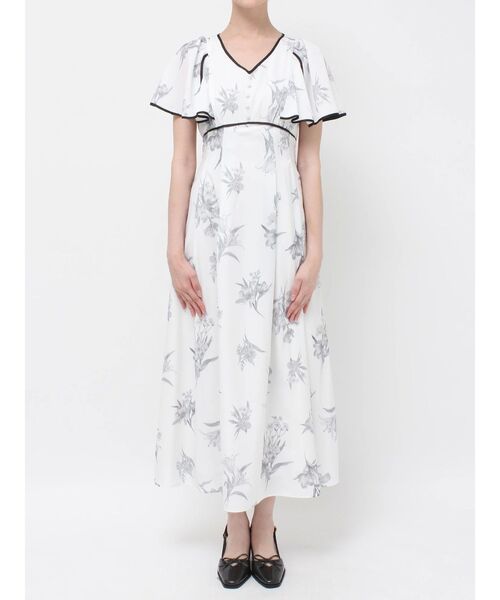 MERCURYDUO（マーキュリーデュオ）の「パイピングフラワー花柄ワンピース（ワンピース・レディース・ピンク/オフホワイト・SMALL/MEDIUM）」の12枚目の写真