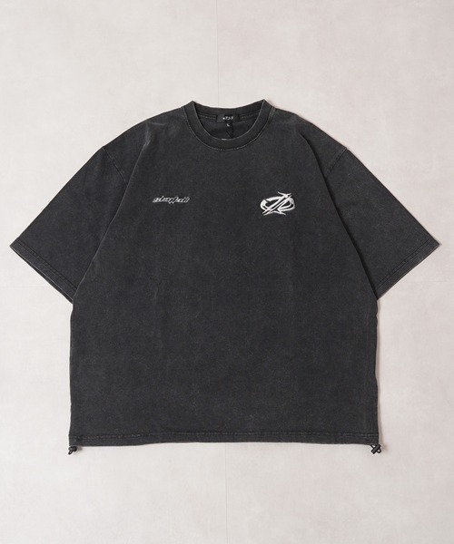 1111clothing(ワンフォークロージング)の「硫化染め カットオフアップリケ Tシャツ / Sulfur-dyed cut-off applique T-shirt(Tシャツ/カットソー・メンズ・カーキ/ブラック・M/L/XL)」の4枚目の写真