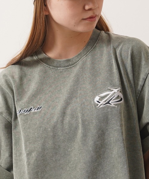1111clothing(ワンフォークロージング)の「硫化染め カットオフアップリケ Tシャツ / Sulfur-dyed cut-off applique T-shirt(Tシャツ/カットソー・メンズ・カーキ/ブラック・M/L/XL)」の20枚目の写真