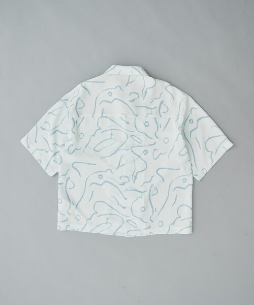PUBLIC TOKYO(パブリックトウキョウ)の「アブストラクトアートプリント柄シャツ /夏服/ウォッシャブル/半袖/防シワ(シャツ/ブラウス・メンズ・ブルー/サックスブルー・1/2)」の7枚目の写真