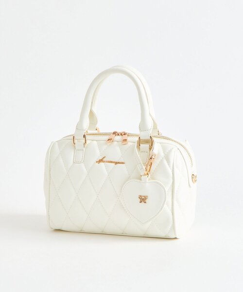 OLIVE des OLIVE（オリーブデオリーブ）の「Aimerianejoieキルティングミニボストン（ボストンバッグ・レディース・ベージュ/ピンク/ライトグレー/アイボリー/ブラック・FREE）」の6枚目の写真