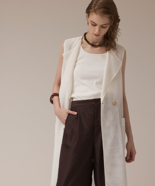 Diagram（ダイアグラム）の「カラミロングジレ（ベスト・レディース・ブラック/ホワイト・36）」の6枚目の写真