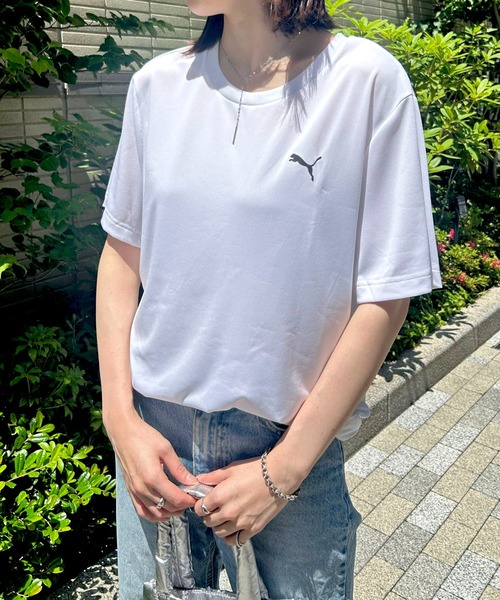 PUMA（プーマ）の「【PUMA】ESS スモールプーマロゴポリTシャツ（Tシャツ/カットソー・レディース・ホワイト/ネイビー/ブラック・M/L/XL/XXL）」の4枚目の写真