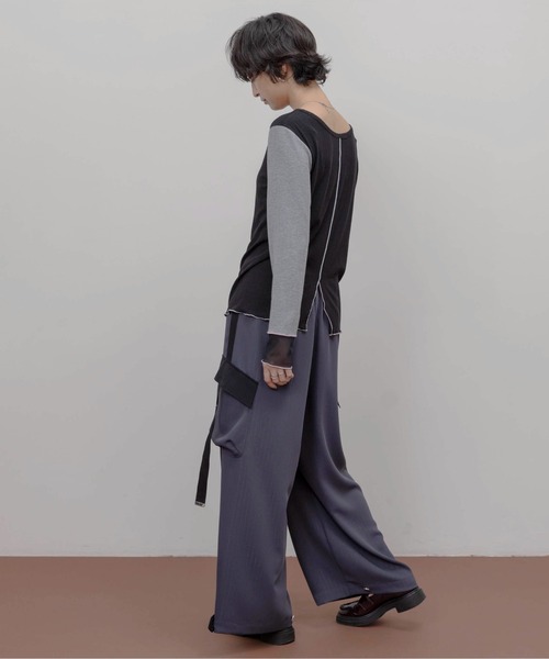 Eimee Law（エイミーロウ）の「ランダムテレコメロウトップス（Tシャツ/カットソー・レディース・ブラック/グレイッシュベージュ/ブルー/ダークグレー・FREE）」の16枚目の写真