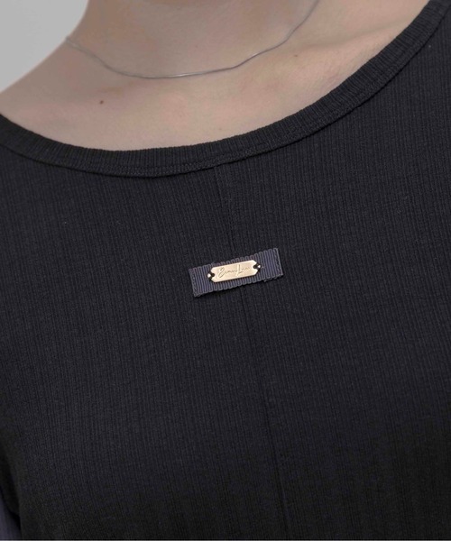 Eimee Law（エイミーロウ）の「ランダムテレコメロウトップス（Tシャツ/カットソー・レディース・ブラック/グレイッシュベージュ/ブルー/ダークグレー・FREE）」の9枚目の写真